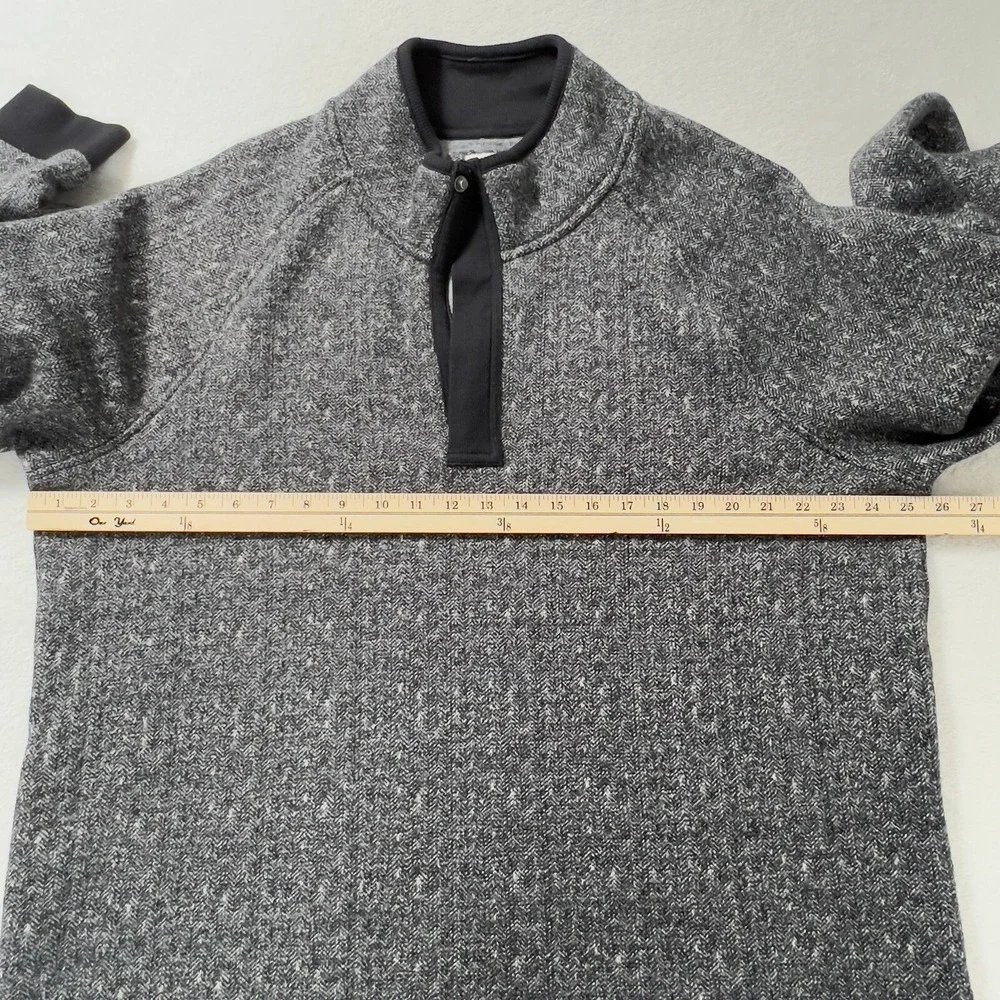 Carbon2Cobalt Herringbone Fleece 1/4 Zip Pullover Sweatshirt Mens Sz XL Gray